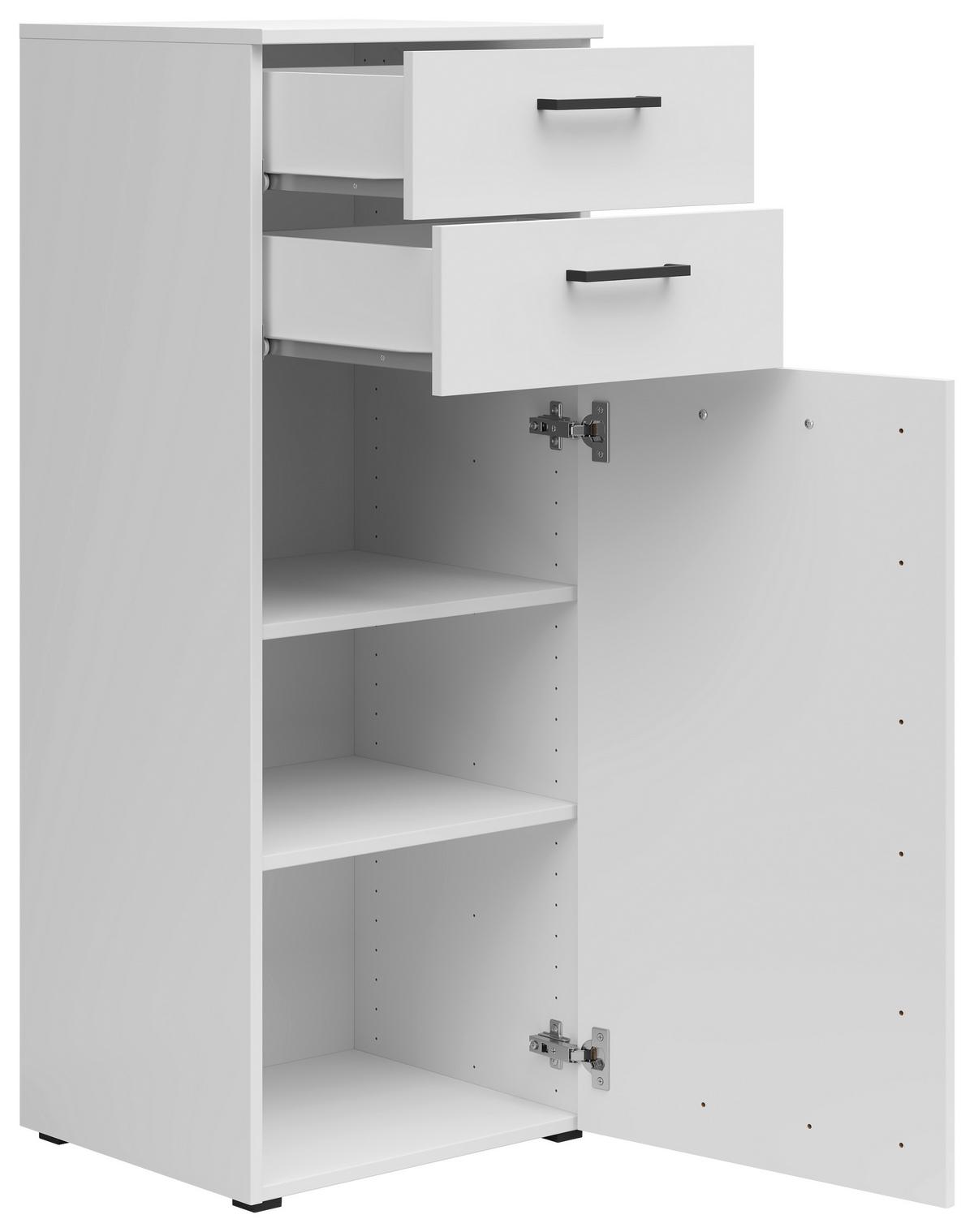 Kommode Multistauraum Weiß - Anthrazit/Schwarz, MODERN, Holzwerkstoff/Kunststoff (45/115/40cm) - Mömax