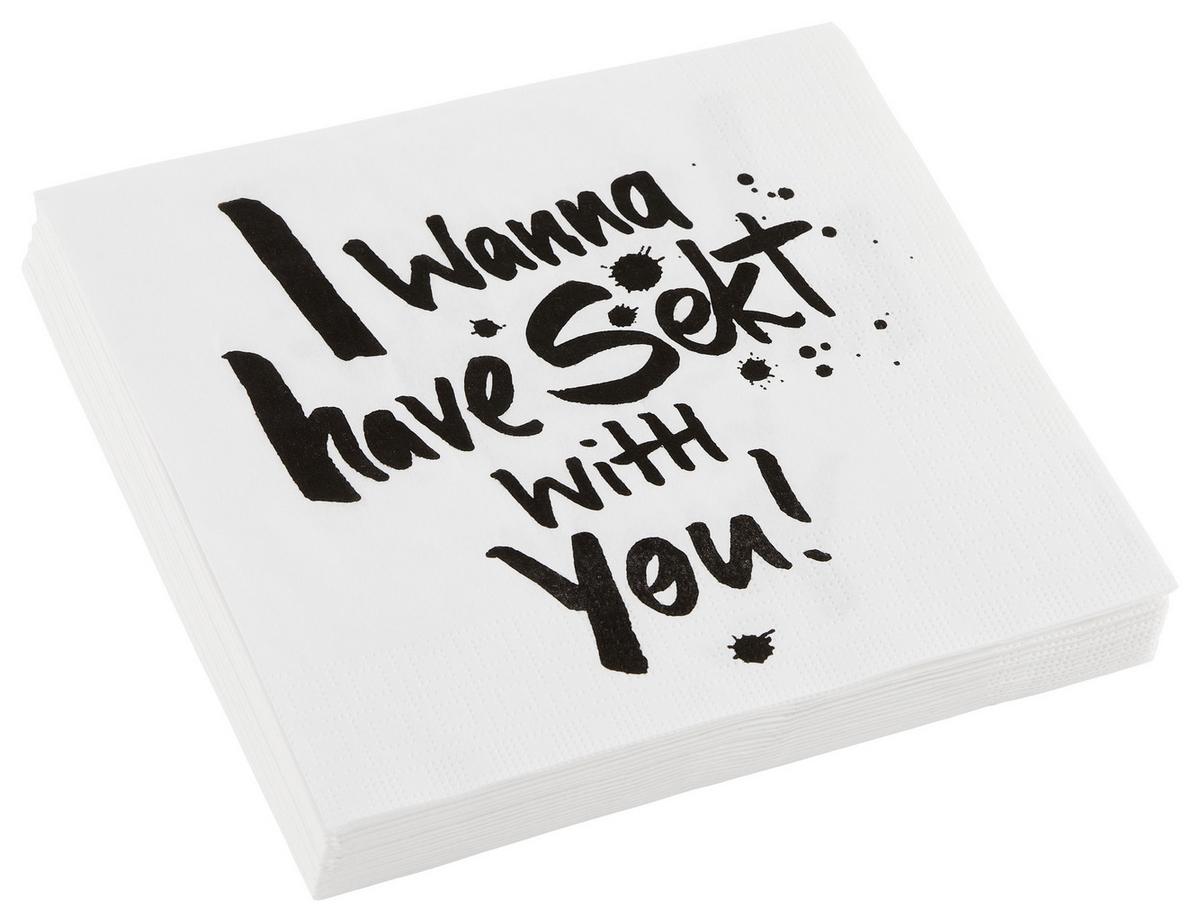 Serviette Laura in Weiss ca. 33cm - Weiss/Schwarz, Papier (33cm)