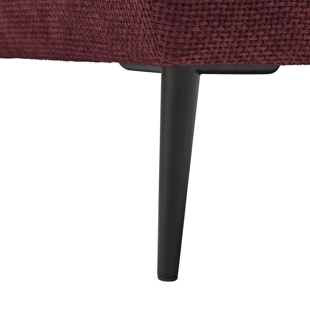 Ecksofa Custom Bordeaux - Bordeaux/Schwarz, MODERN, Textil/Metall (255/164cm) - Mömax