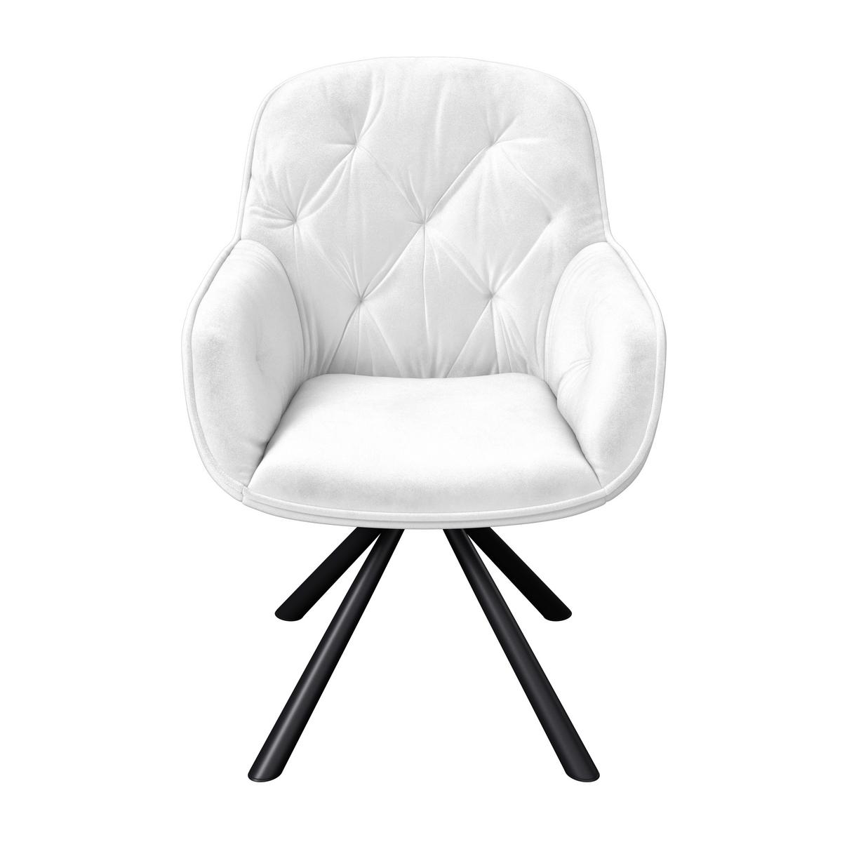 Naslanjač Silvi, Bež, Žamet, Vrtljiv - črna/bež, Konvencionalno, kovina/tekstil (62/85/62cm)