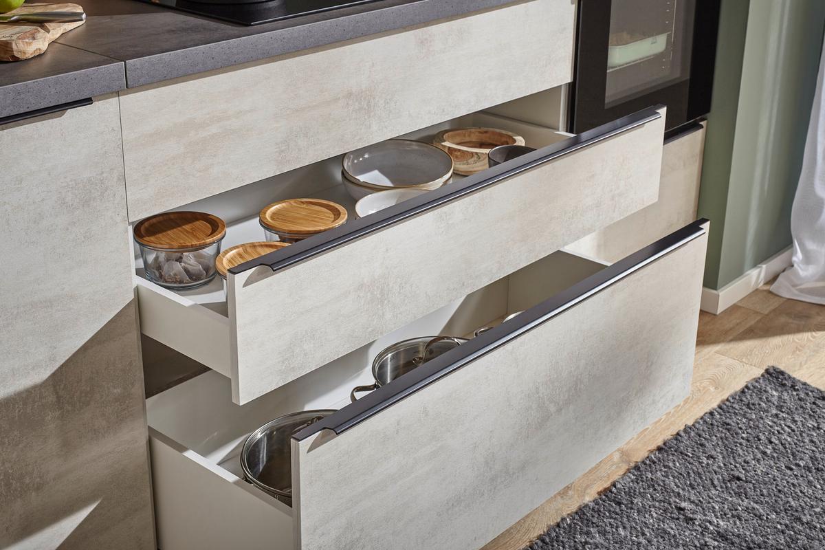 SZAFKA DOLNA Z SZUFLADAMI SANIBEL - antracytowy/biały, Design, materiał drewnopochodny/tworzywo sztuczne (110/94/60cm) - P & B