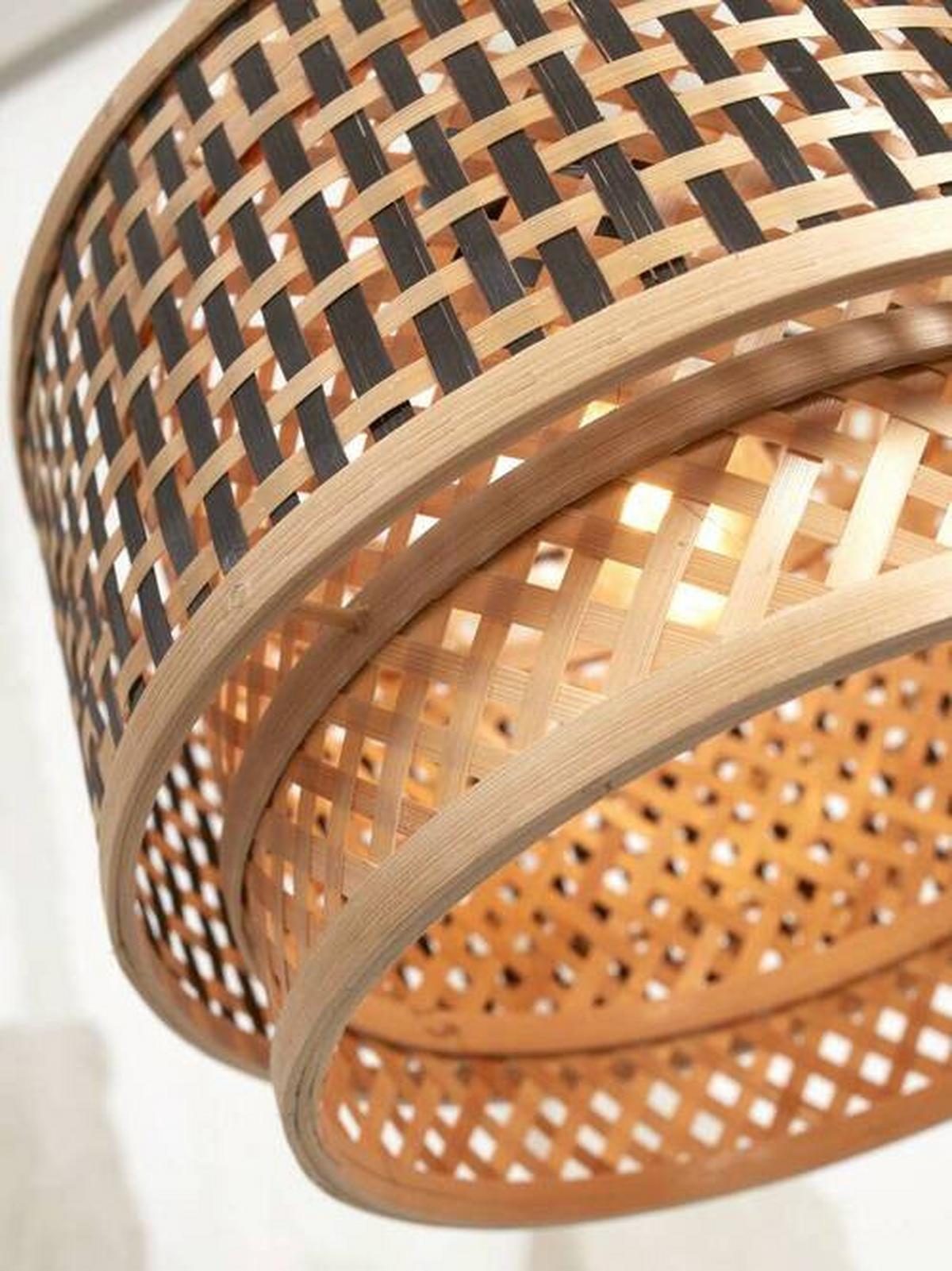 Stropna Svetilka Bhutan, Črna, Bambus - črna/naravne barve, Trend, les (40/25cm) - Good & Mojo