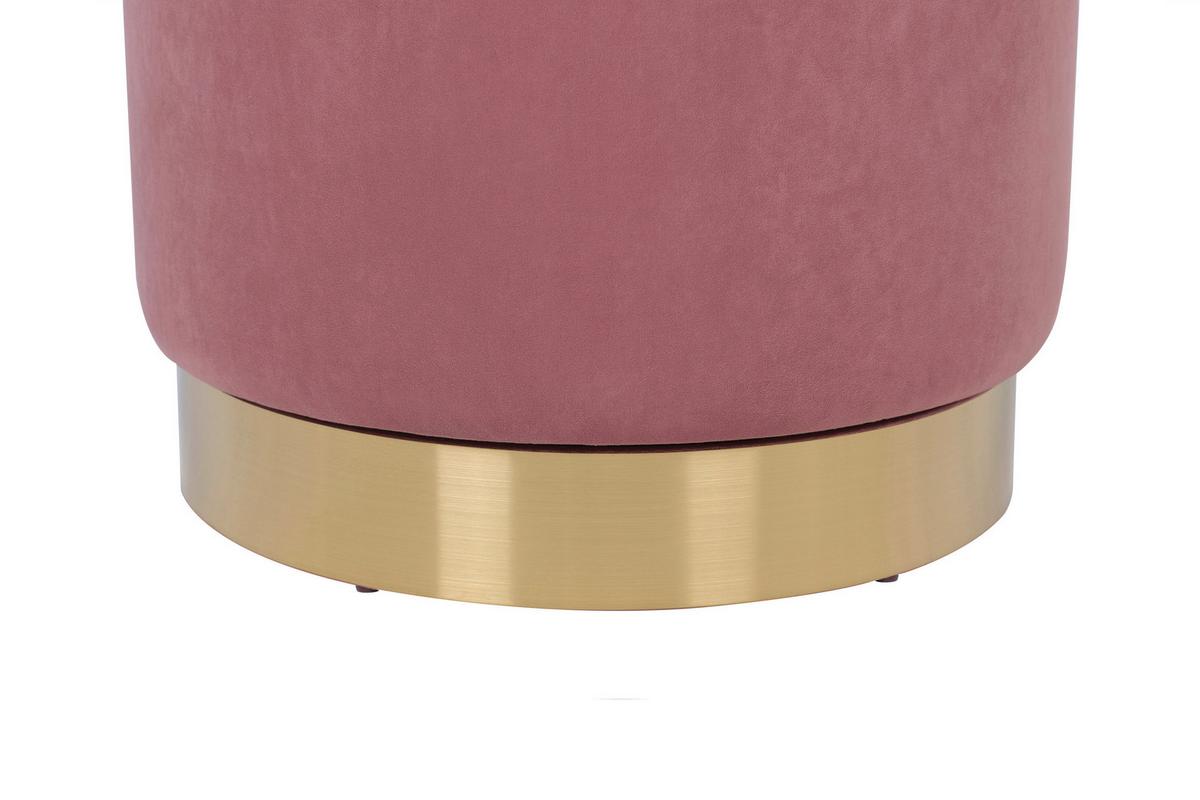 DREHHOCKER VIKTOR 125 - Goldfarben/Altrosa, Design, Textil/Metall (52/68cm) - Kayoom