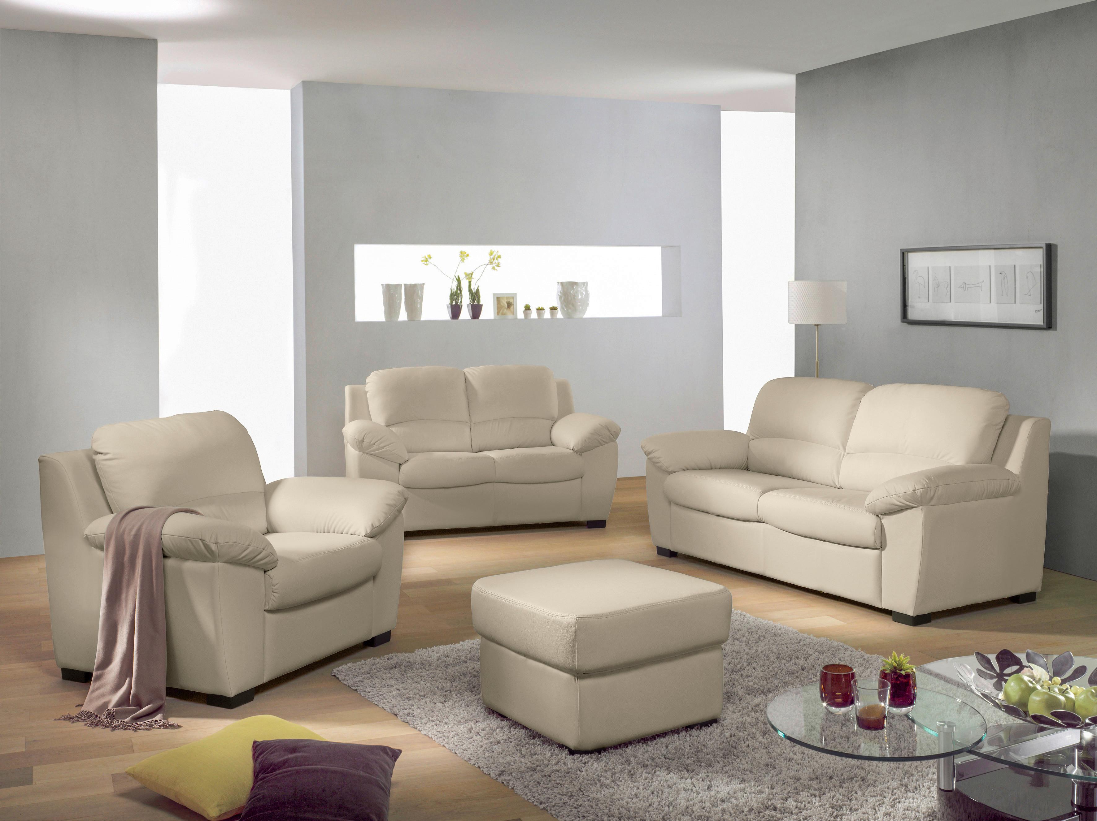 Sessel "Danilo" , beige - Beige/Schwarz, KONVENTIONELL, Kunststoff/Textil (107/90/90cm) - MID.YOU
