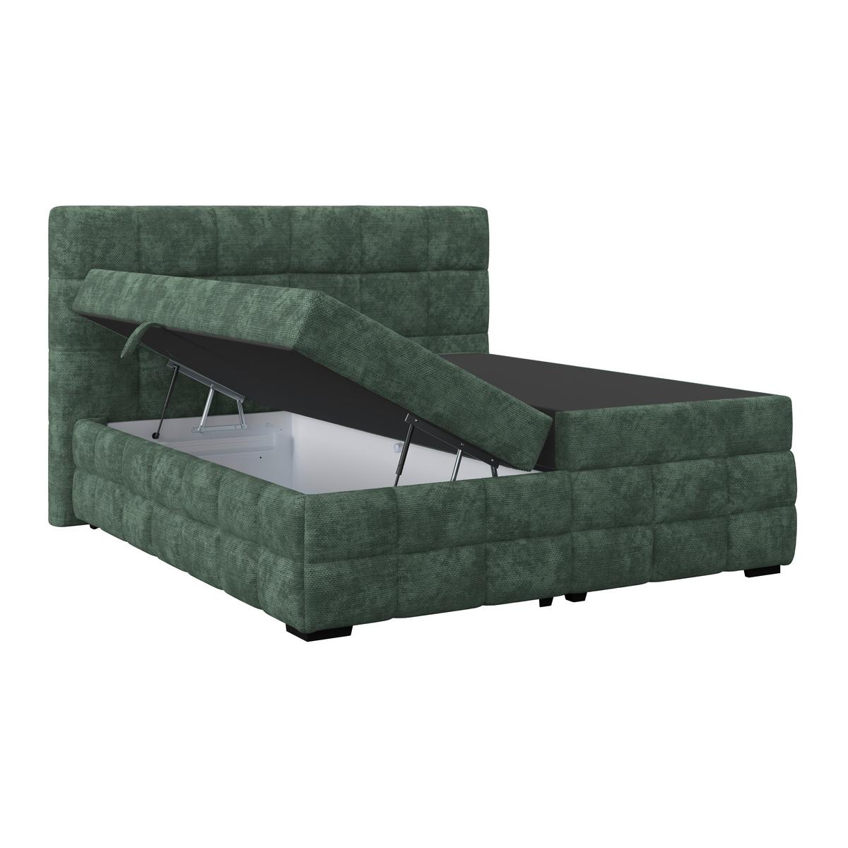 PAT BOX VEGA - verde, Trend, lemn/textil (160/200cm) - Modern Living