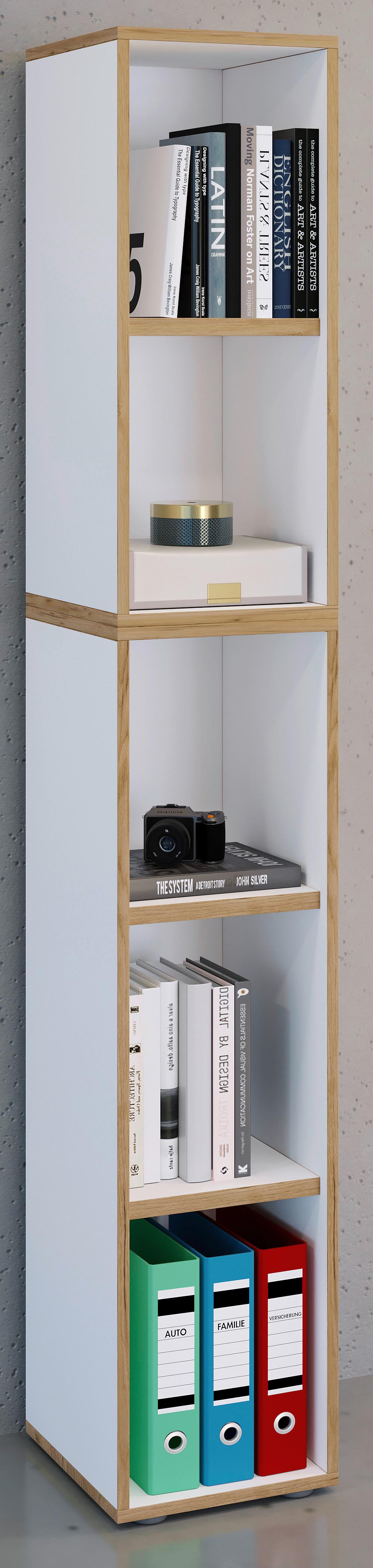 AKTENREGAL SALIA B30 - Honigeiche/Weiss, Design, Holzwerkstoff (30/183/33cm) - MID.YOU