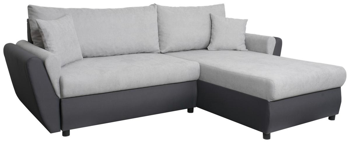 Sedežna Garnitura Lugano 2, Siva, Ležišče, Predal - siva/črna, Konvencionalno, umetna masa/tekstil (229/86/167cm) - Mömax