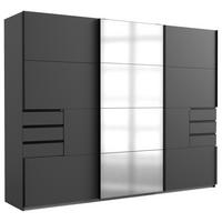 DULAP CU UșI CULISANTE SAIGON - argintiu/grafit, Konventionell, sticlă/material pe bază de lemn (270/208/64cm) - Premium Living