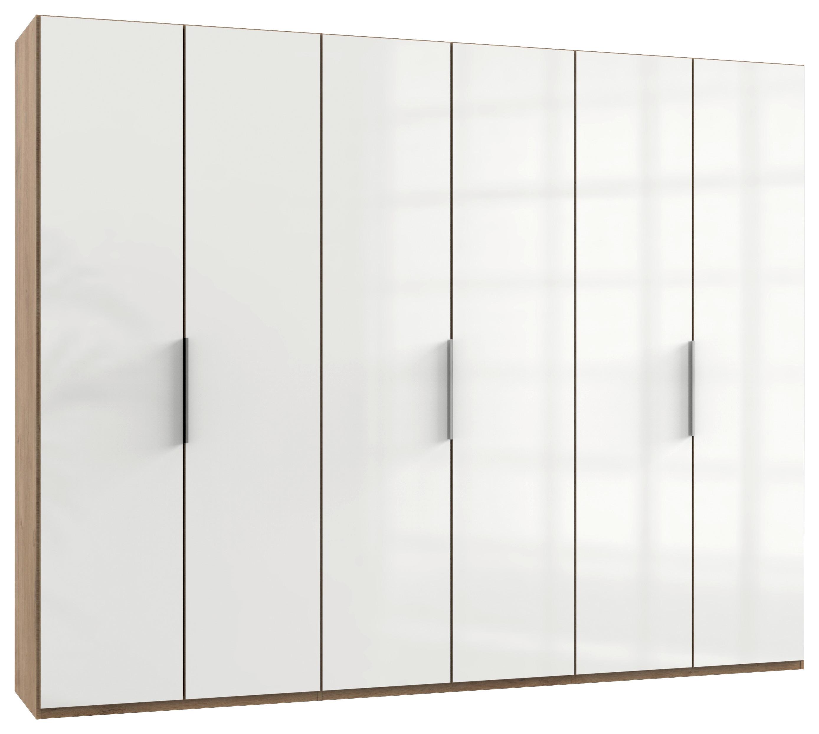 Drehtürenschrank Level 36D ca. 300x236x58 cm Weiß - Chromfarben/Weiß Hochglanz, MODERN, Holzwerkstoff/Metall (300/236/58cm) - MID.YOU