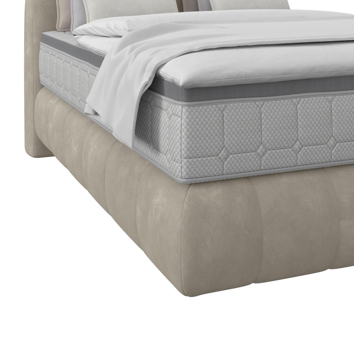 Boxspring Krevet Nobu - crna/taupe, Trend, drvo/tekstil (140/200cm) - Premium Living