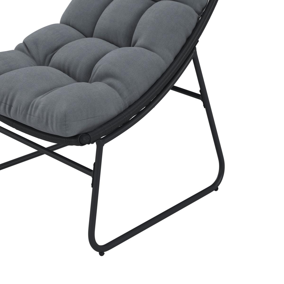 Balkonset Elia Grau Metall/Outdoorstoff +Abdeckung - Dunkelgrau/Grau, MODERN, Kunststoff/Textil - Bessagi Garden