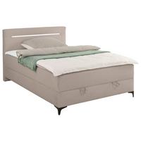 Boxbett Hellbraun Ca. 100x200cm - Hellbraun/Schwarz, Konventionell, Textil (100/200cm) - Mömax