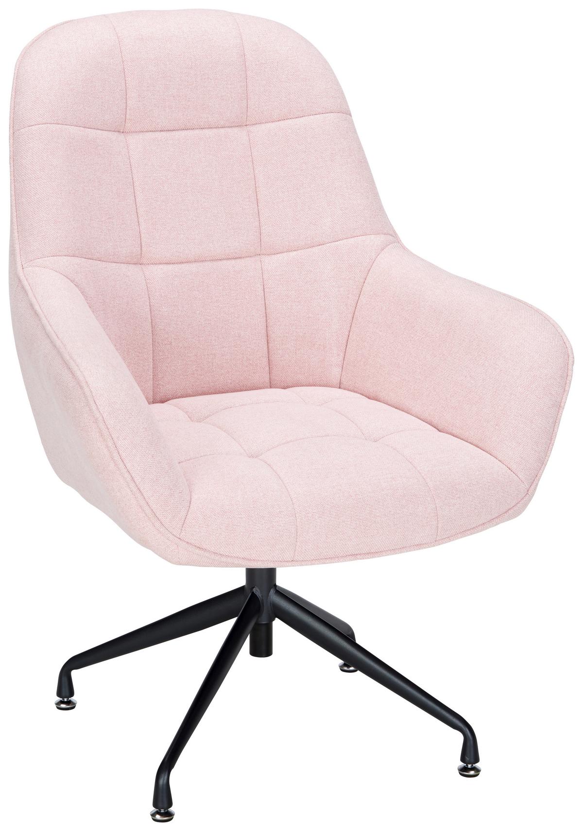 Fotel Elias - fekete/rózsaszín, Modern, textil/fém (73/100/75cm) - Mömax