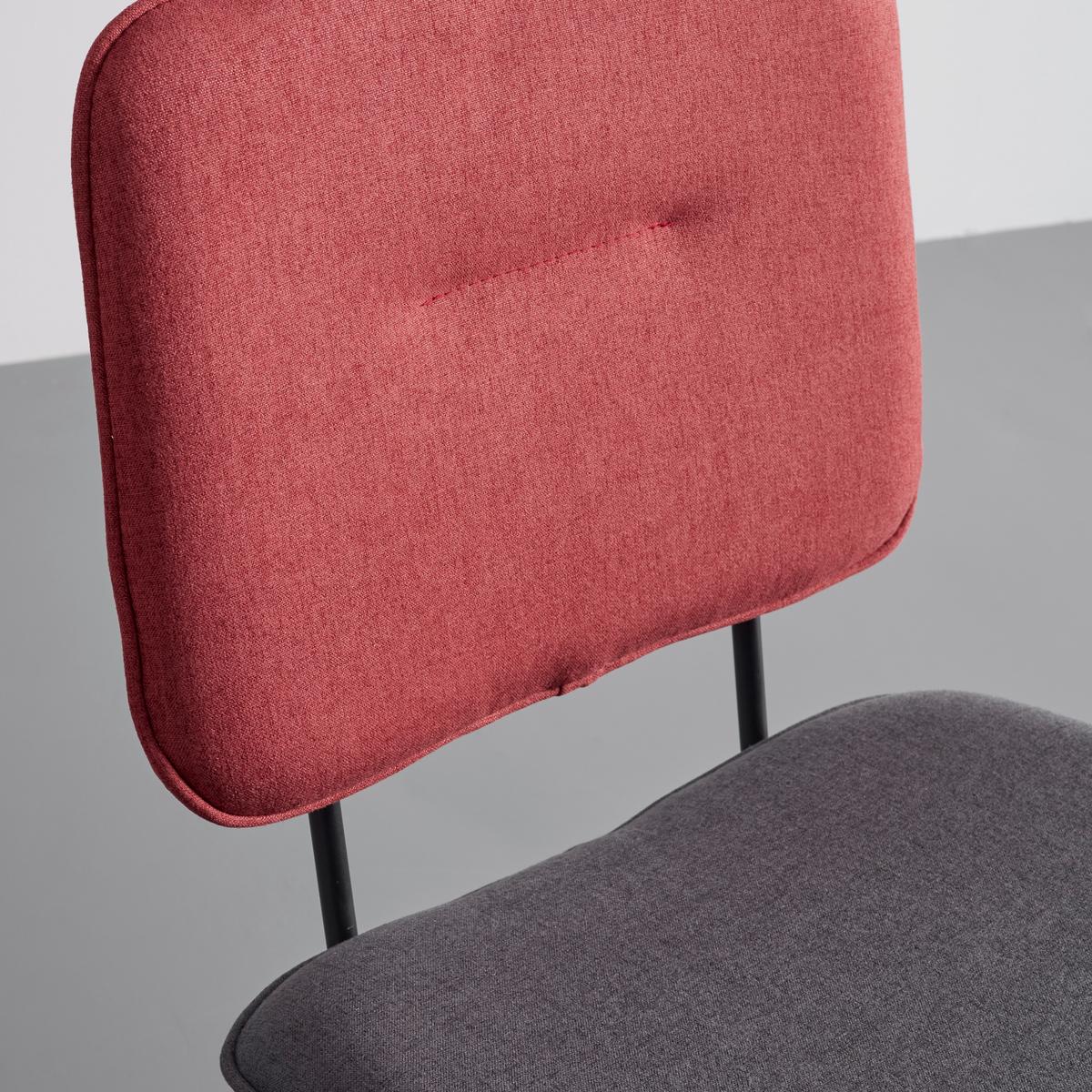 Stuhl Ava Grau/Rot Webstoff Gepolstert - Rot/Schwarz, MODERN, Holz/Textil (49/85/62cm) - Bessagi Home