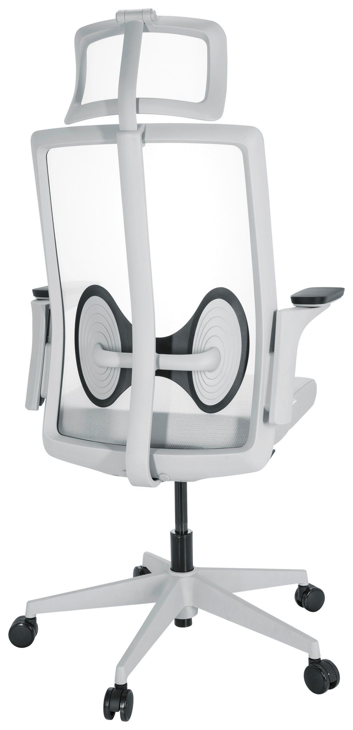 Pisarniški Stol Arceo W, Siva - siva/bela, Basics, umetna masa/tekstil (66/123-139/66cm) - MID.YOU