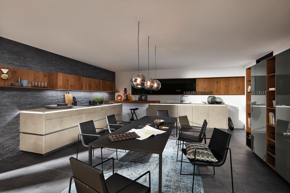 Einbauküche Portland/Nova Lack in Grau/Anthrazit Hochglanz - Grau, MODERN, Holzwerkstoff - Nolte Küchen