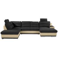 Sedežna Garnitura Seaside, Z Ležiščem, Predalom, Oblika U - barve kroma/črna, Konvencionalno, kovina/tekstil (218/334/165cm) - Premium Living