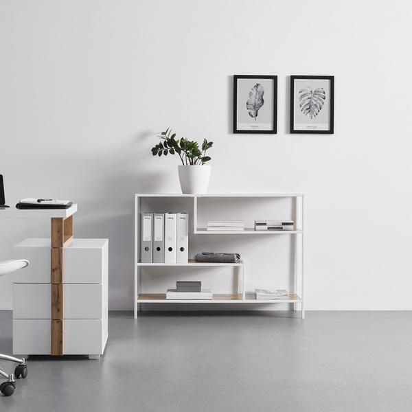 Regal in Weiß und Eichenfarbe online bestellen