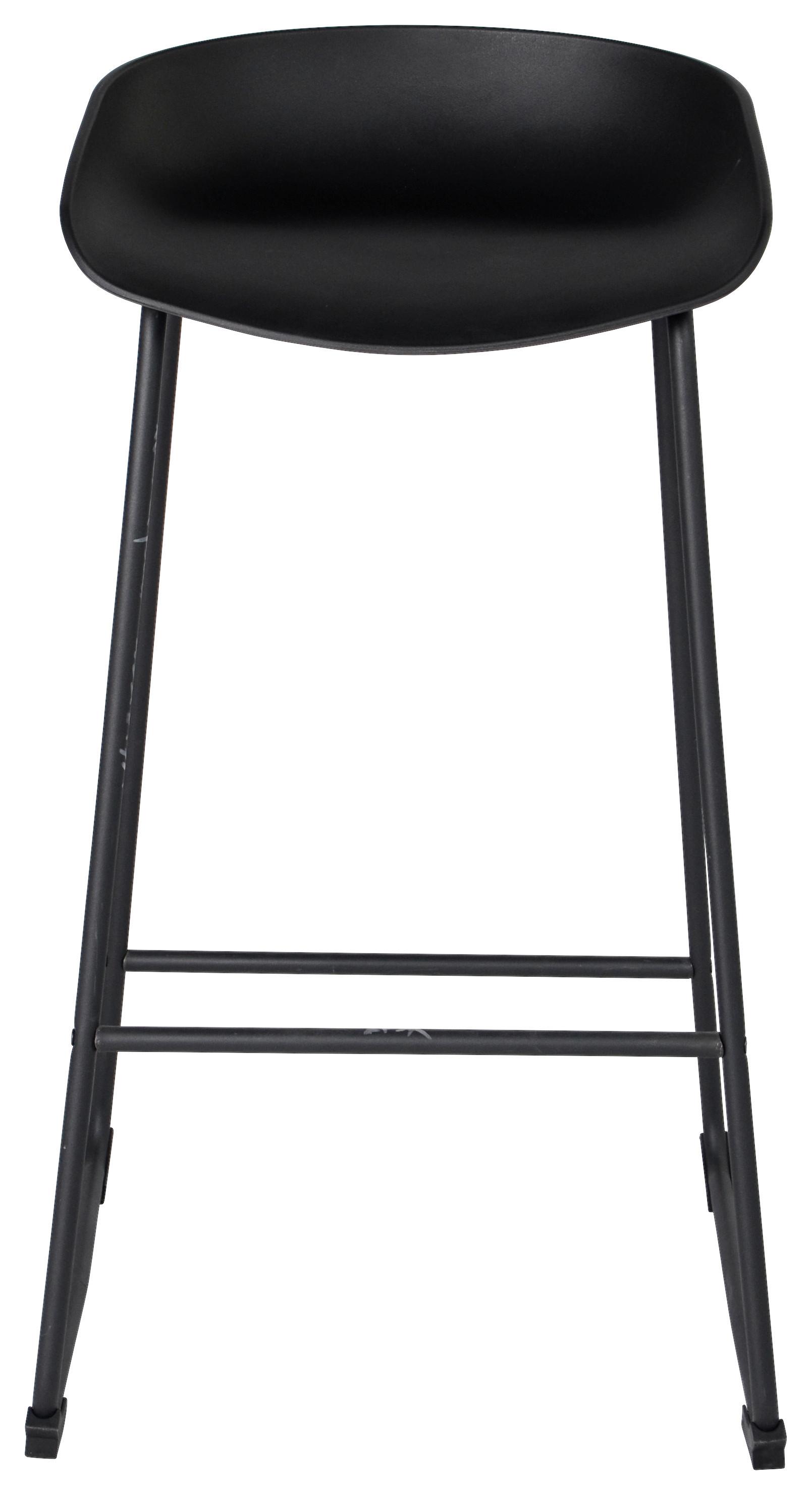 Barhocker in Schwarz - Schwarz/Grau, Modern, Kunststoff/Metall (43/84/45cm) - Based