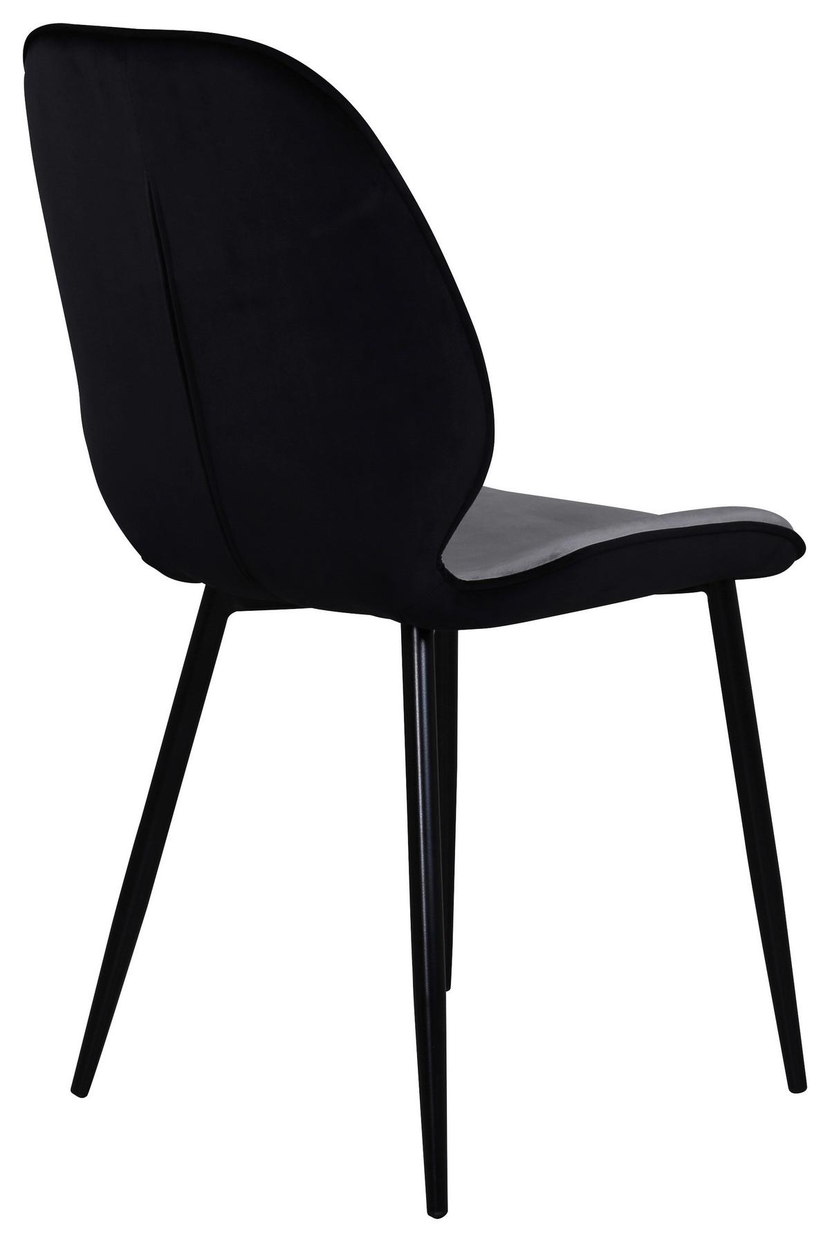 STUHL-SET EMMA - Hellgrau/Schwarz, Design, Textil/Metall (47/89/57cm) - Livetastic
