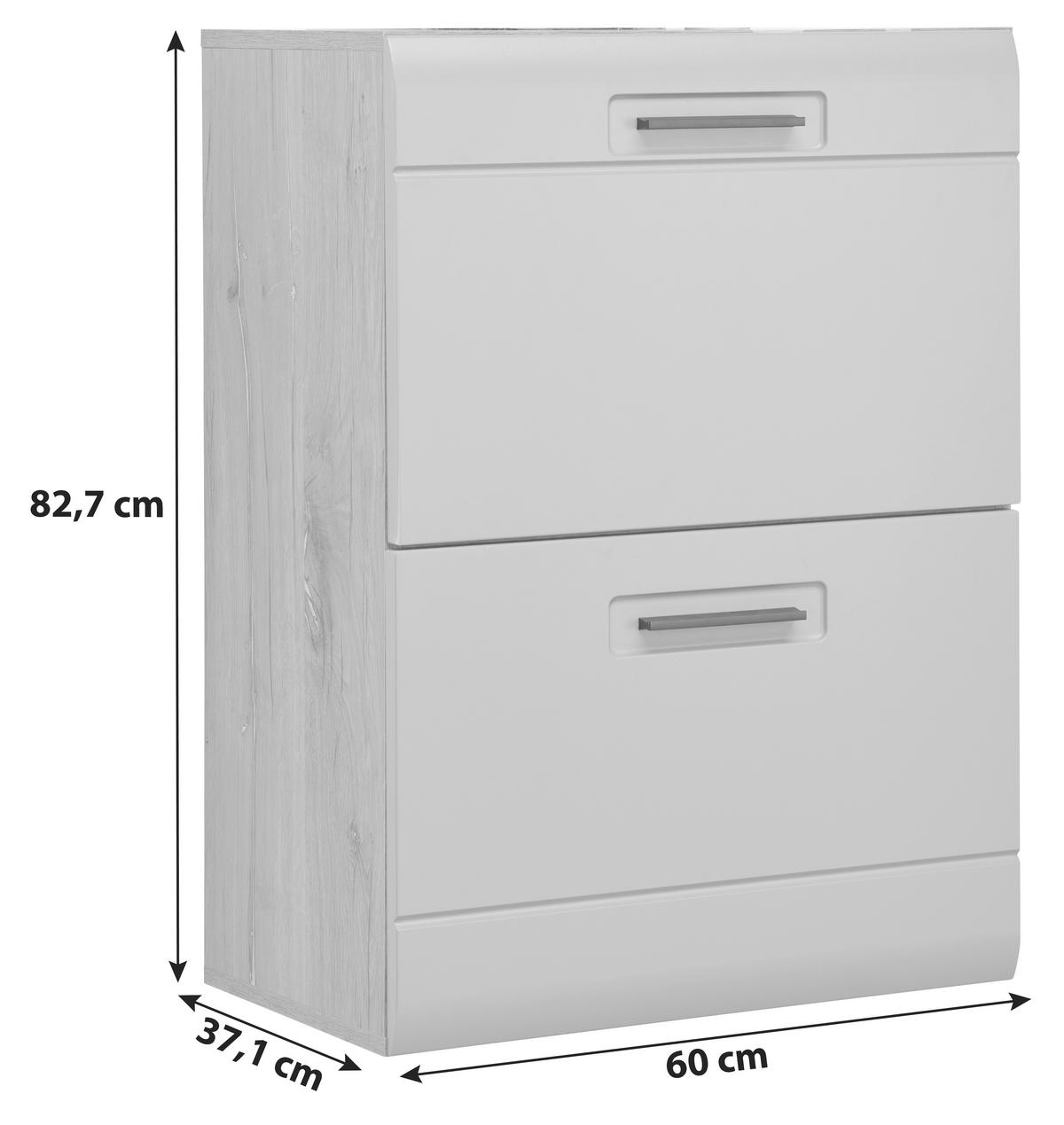 Ormarić Za Cipele Auris - siva/boje hrasta, Moderno (60/82,7/37,1cm) - Modern Living