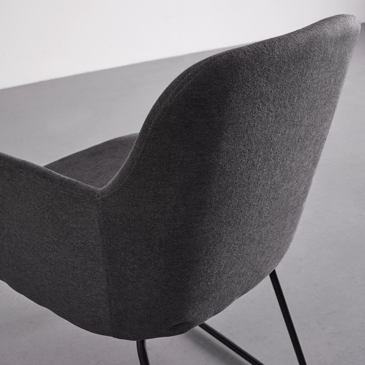 KRZESŁO Z PODŁOKIETNIKAMI MIA - ciemnoszary/czarny, Modern, metal/tkanina (55,5/83/55cm) - Bessagi Home