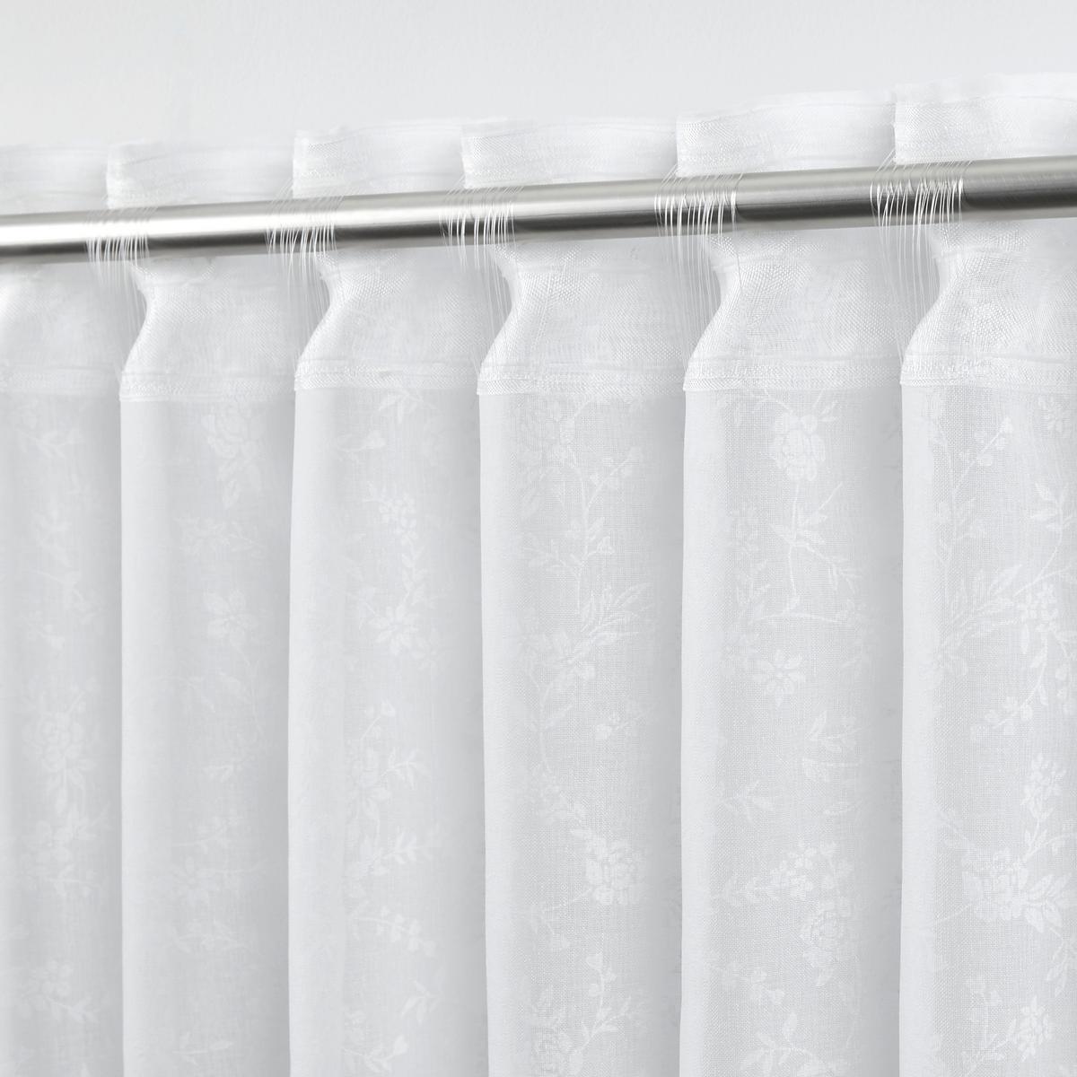 Fertigvorhang Raphaela in Weiss ca.140x245cm - Weiss, Romantik / Landhaus, Textil (140/245cm) - Zandiara