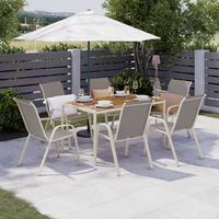 Set grădină Florenz - gri deschis/culoare lemn tec, Modern, plastic/metal - Mömax