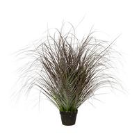 Kunstpflanze Gras geeist ca. 95cm - Schwarz/Grün, Trend, Kunststoff (95cm)