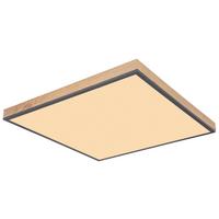 Deckenleuchte Doro Graphitfarben max. 36 Watt - Opal/Graphitfarben, Basics, Kunststoff/Metall (59/59/6.5cm) - Globo