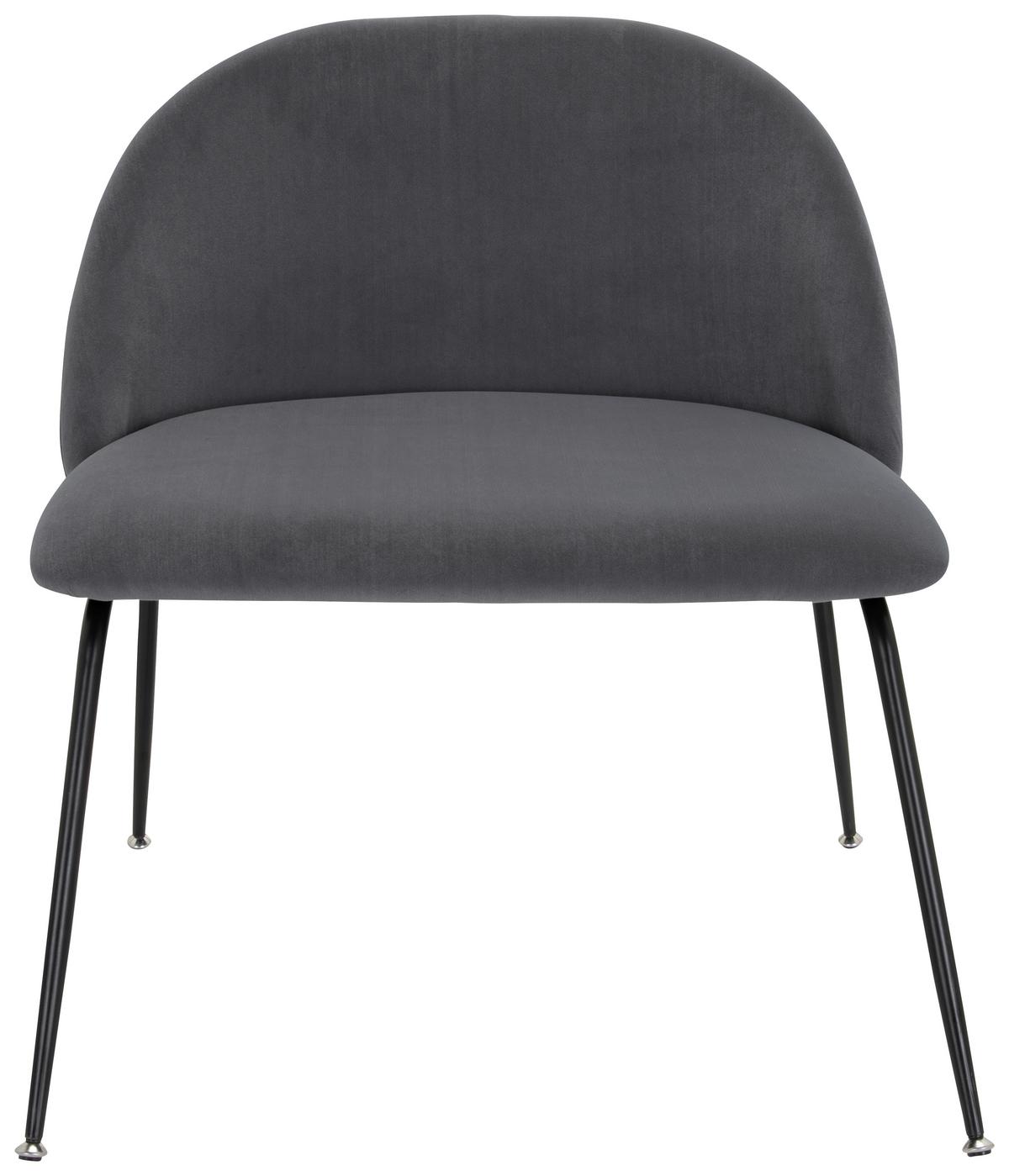 Stol Velvo, Siva - siva/črna, Basics, kovina/tekstil (72/80/65cm) - MID.YOU