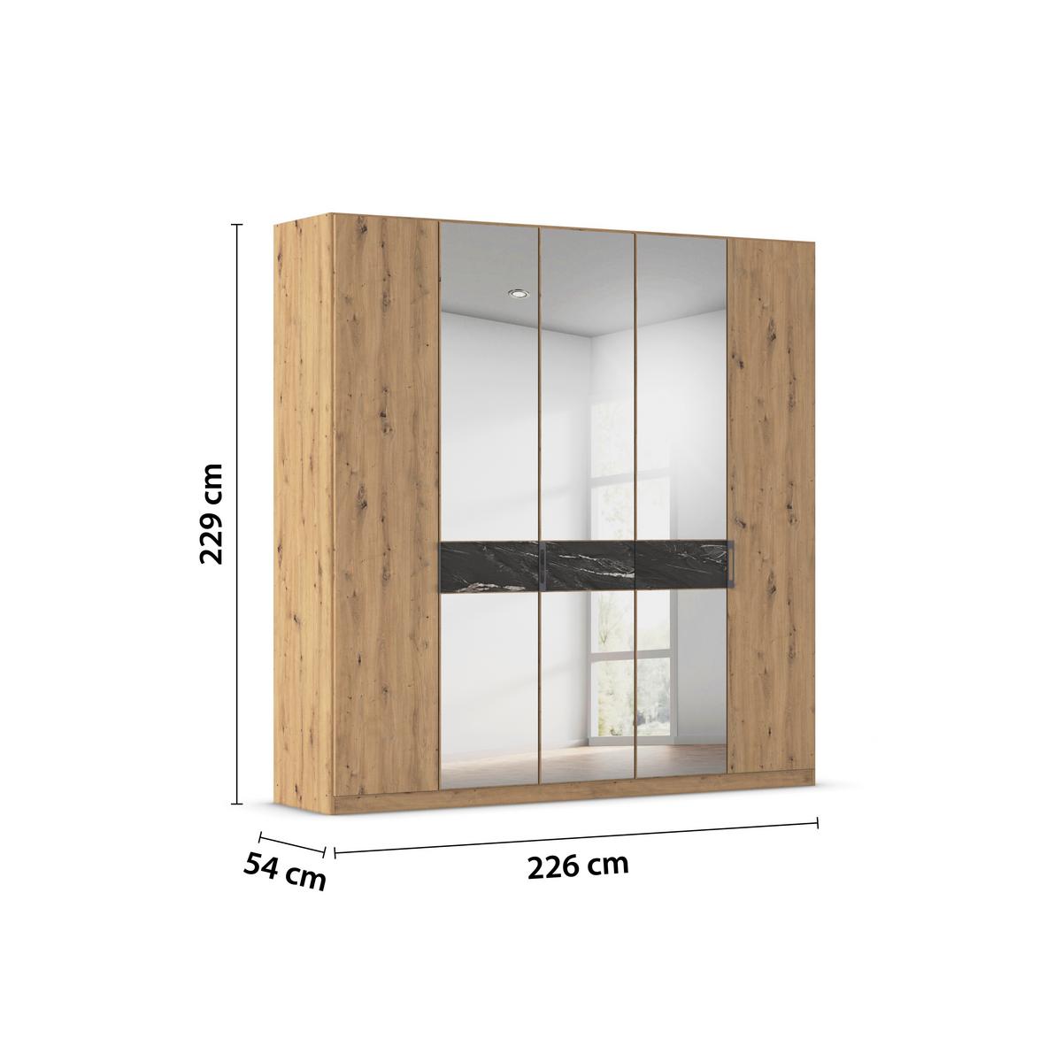 DULAP USI ROTATIVE VERSITY-D - argintiu/stejar Artisan, Trend, material pe bază de lemn (226/229/54cm) - James Wood
