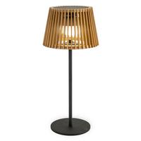 LAMPA STOŁOWA Z AKUMULATOREM OKINAWA LUMOKT036NWSWNW - czarny/brązowy, Natur, materiały naturalne/metal (16/36/16cm) - Newgarden