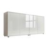Sideboard Mailand Set 2 Weiß - Weiß Hochglanz/Schwarz, MODERN, Holzwerkstoff/Kunststoff (158/73/33cm) - MID.YOU