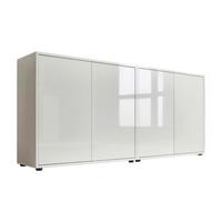 Sideboard Mailand Set 2 Weiß - Weiß Hochglanz/Schwarz, MODERN, Holzwerkstoff/Kunststoff (158/73/33cm) - MID.YOU