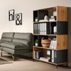 HYLLA MEGY - svart/ekfärgad, Modern, metall (80/158/40cm) - Bessagi Home