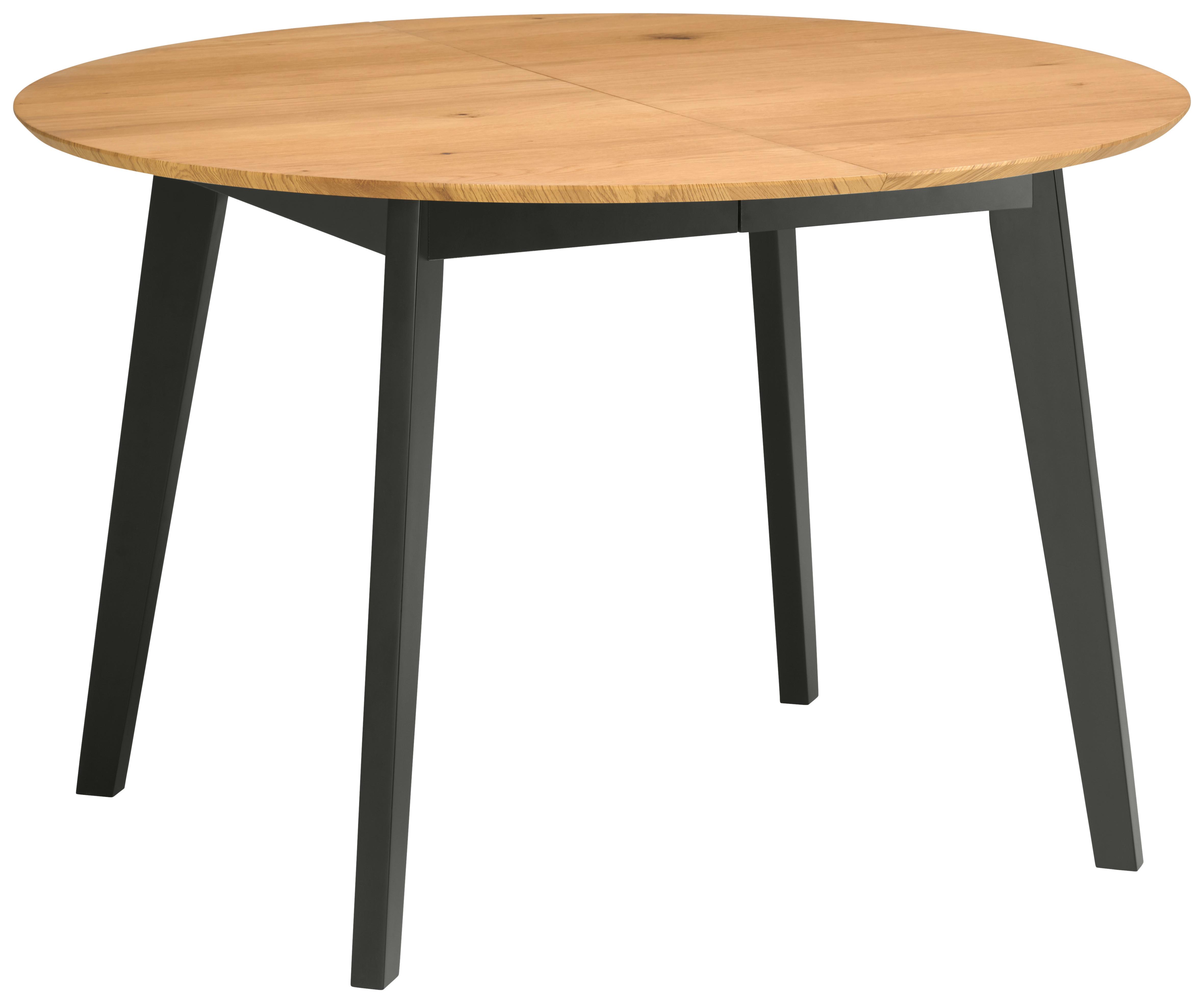 STÓŁ DO JADALNI PABLO AZ - kolor dębowy/czarny, Konventionell, materiał drewnopochodny/drewno (120-200/120/74cm) - MID.YOU