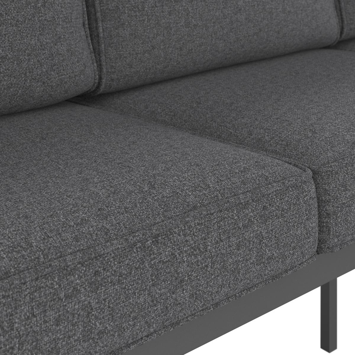 Lounge Garnitura Genua, Črna, Antracit, 4-Delno - črna/antracit, Moderno, kovina/steklo - Beldano