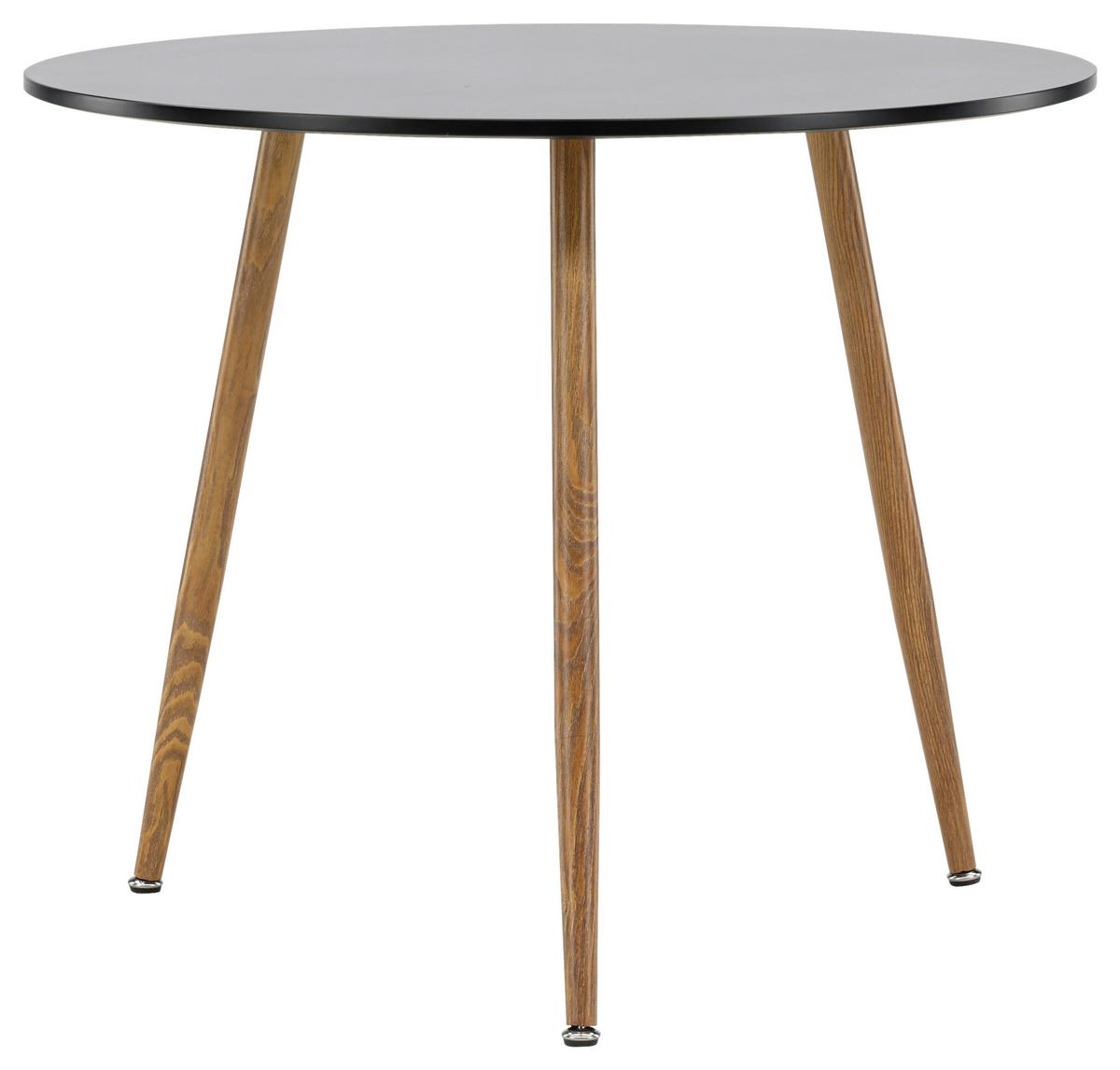ESSTISCH POLAR - Hellbraun/Schwarz, Design, Holzwerkstoff/Metall (90/90/75cm) - Livetastic