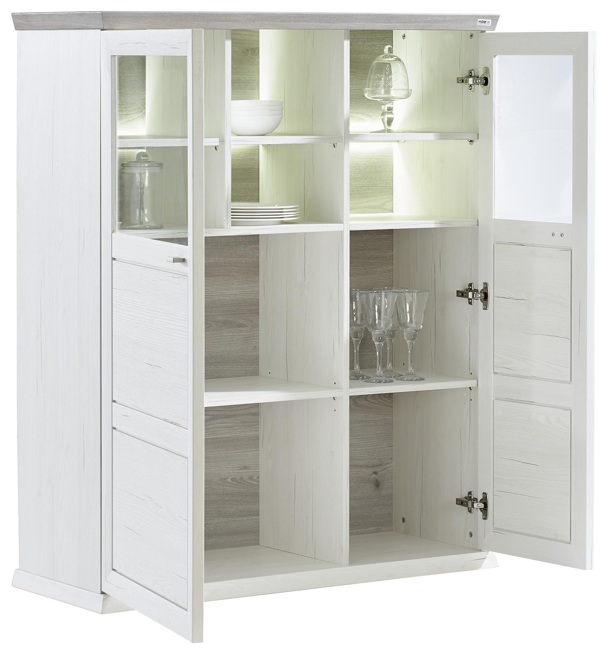 KOMODA WYSOKA CAMRON   -HOM IN- - biały/szary, Lifestyle, materiał drewnopochodny/metal (110,2/134,3/43cm) - Hom`in