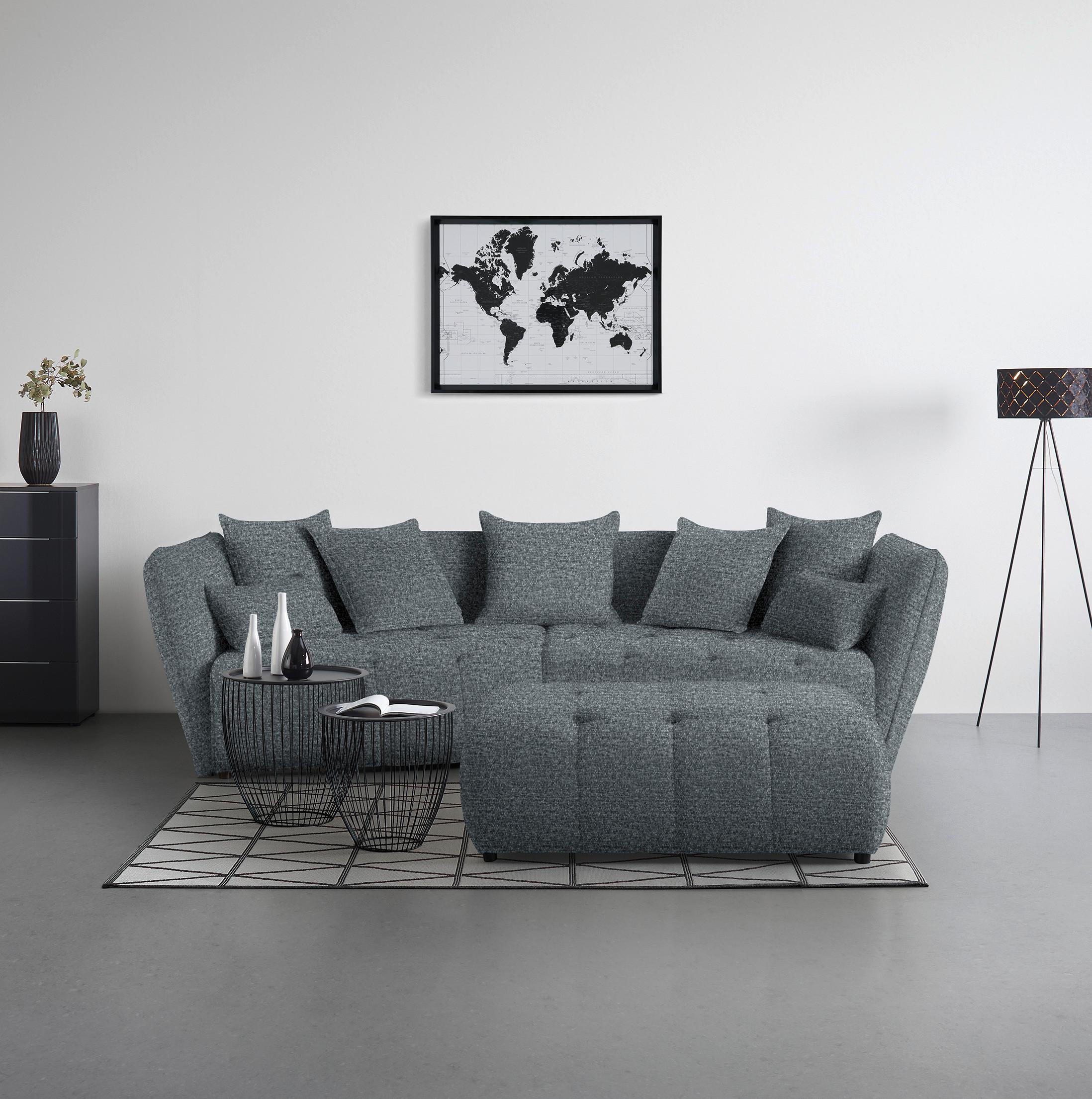Tabure Sofi - siva/crna, Moderno, tekstil (128/48/70cm) - Premium Living
