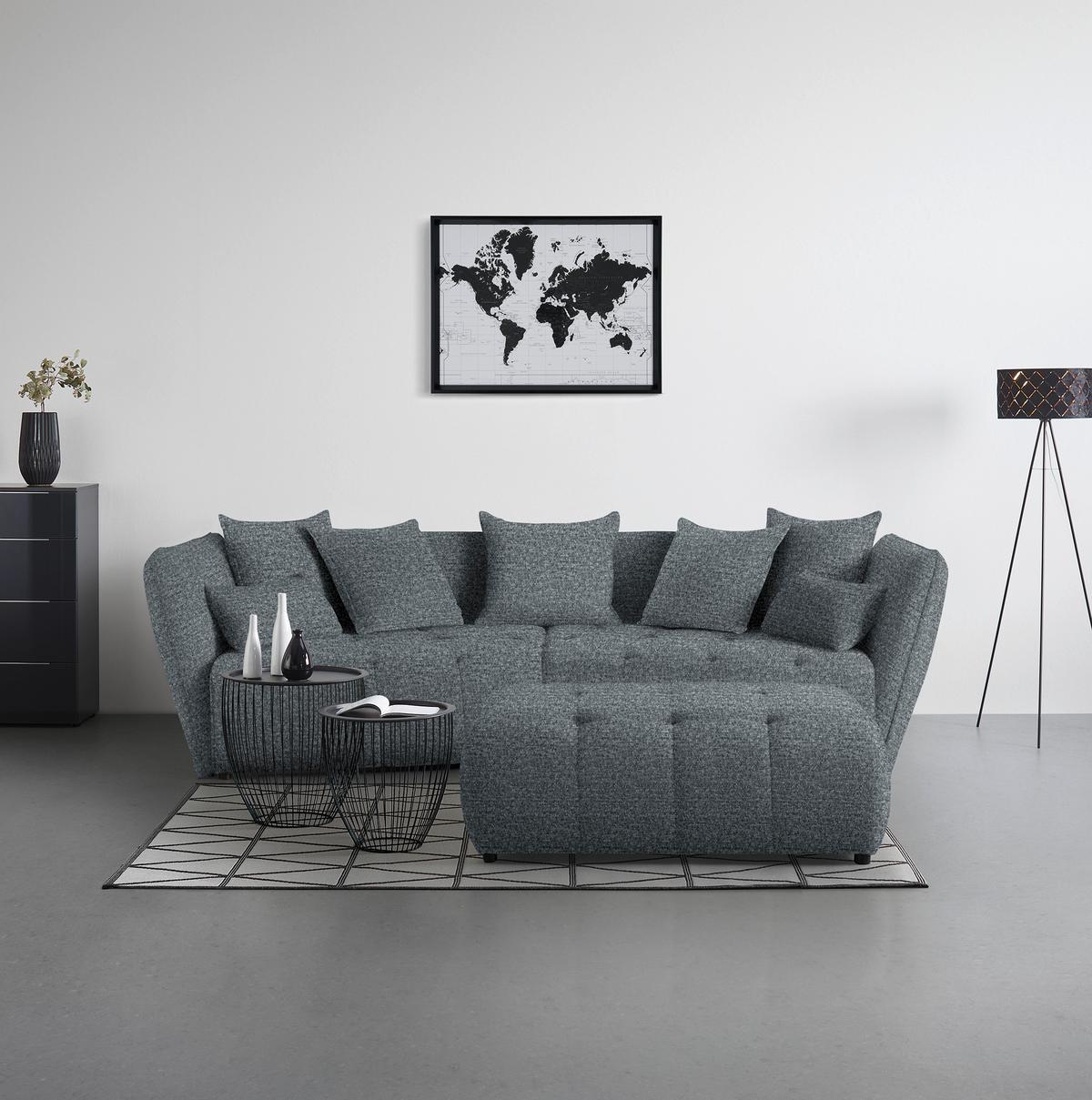 Tabure Sofi - siva/crna, Moderno, tekstil (128/48/70cm) - Premium Living