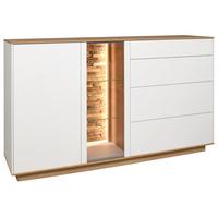 Sideboard Halvar Weiß/Eiche Artisan - Weiß/Eiche Artisan, MODERN, Glas/Holz (169/96/42cm) - Premium Living