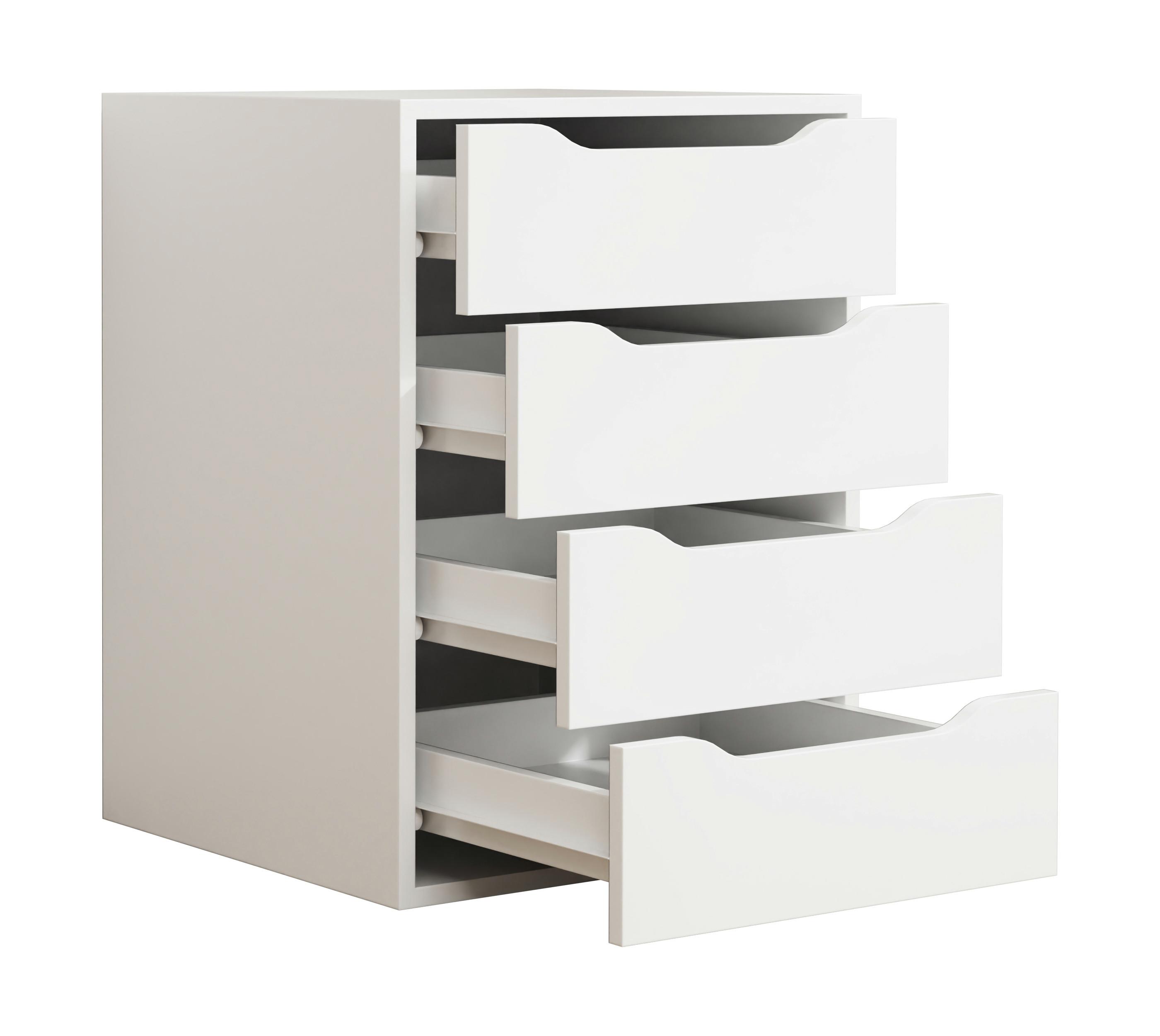 Nočna Omarica Malira M, Bela - bela, Moderno, leseni material (46/61/42cm) - MID.YOU