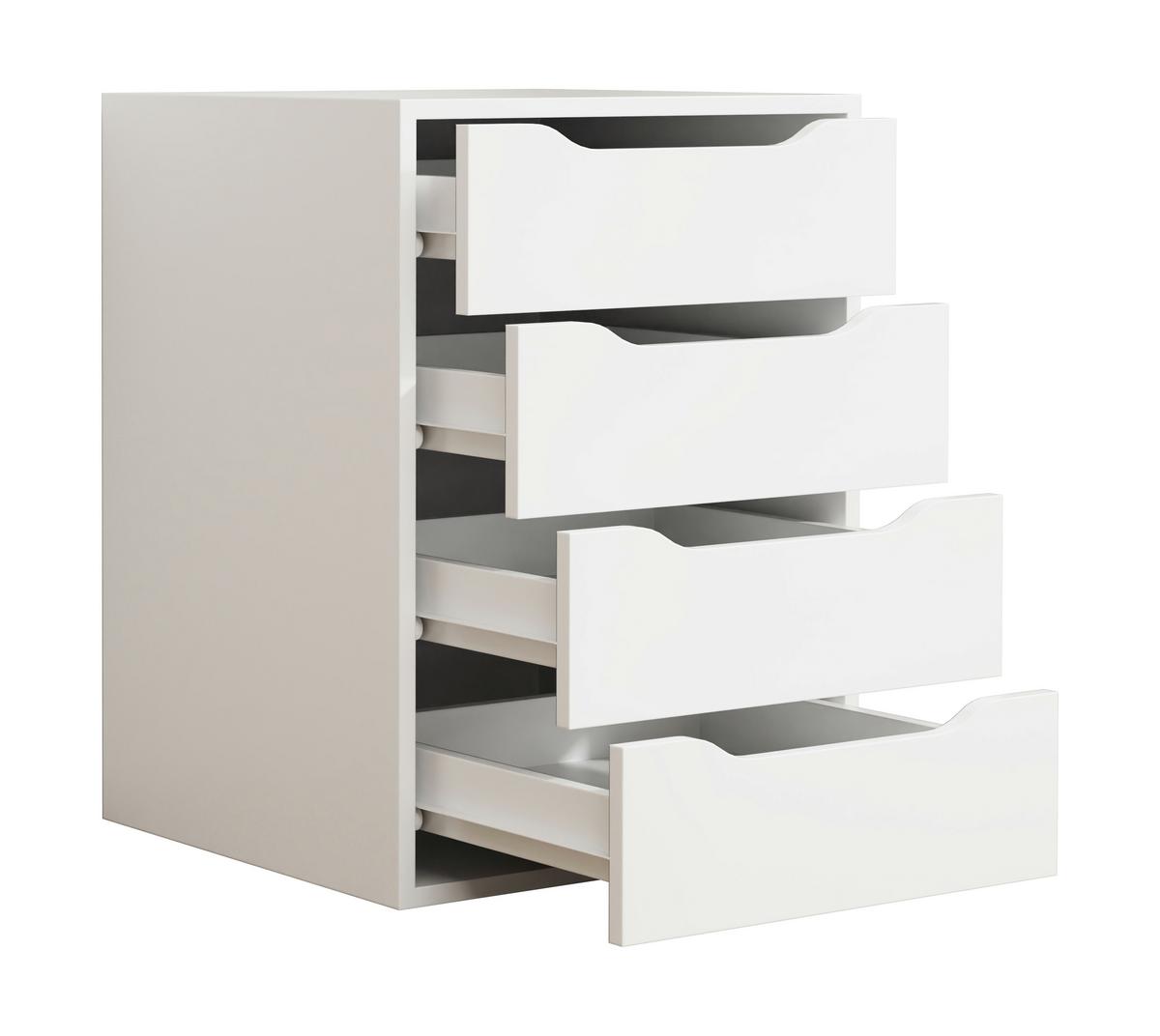 Nočna Omarica Malira M, Bela - bela, Moderno, leseni material (46/61/42cm) - MID.YOU