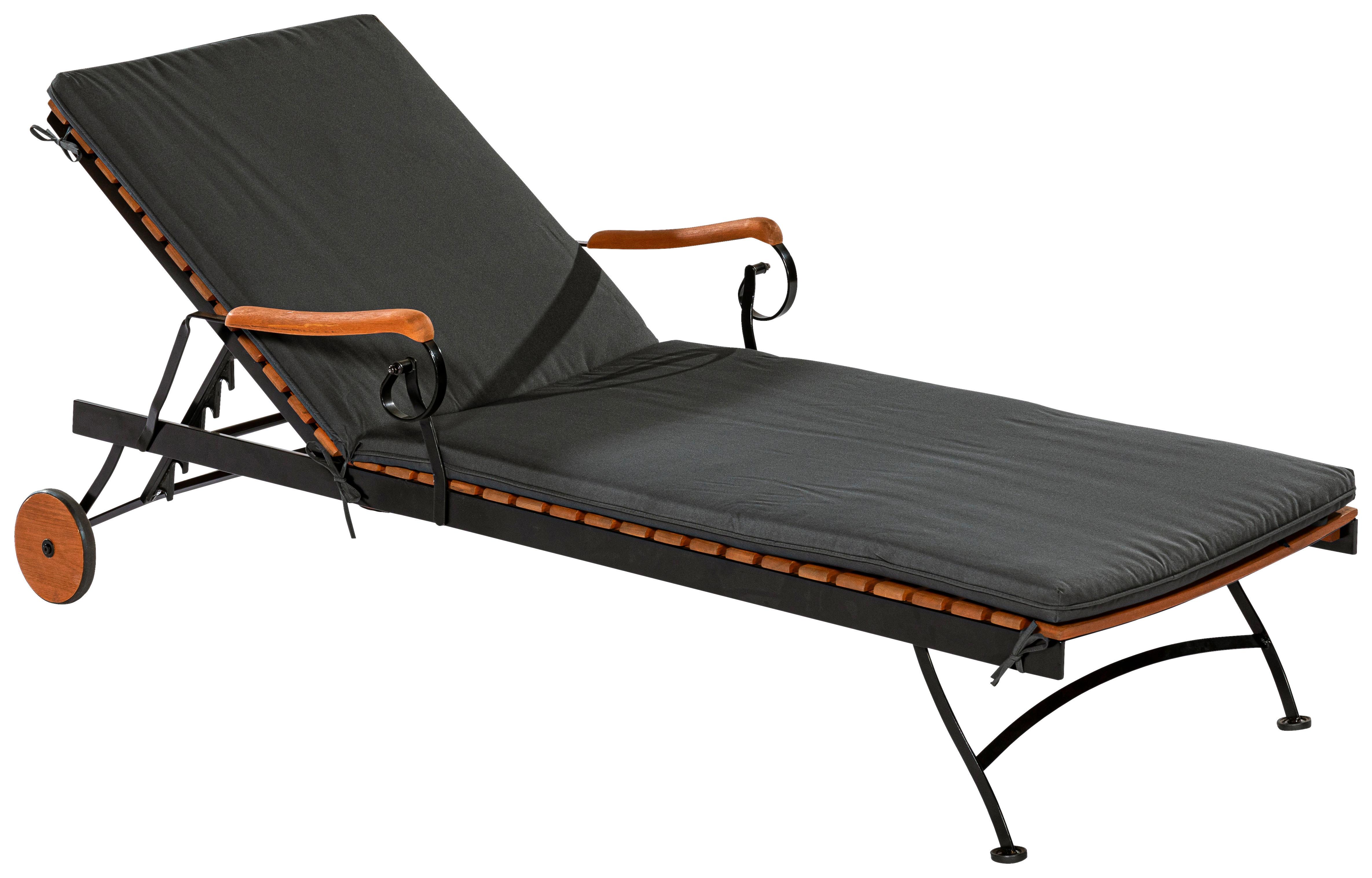 Vrtni Ležalnik Schossgarten, Vklj. Blazina, Masivno - siva/barve grafita, Konvencionalno, kovina/tekstil (65/31,5/195cm) - Gardenson