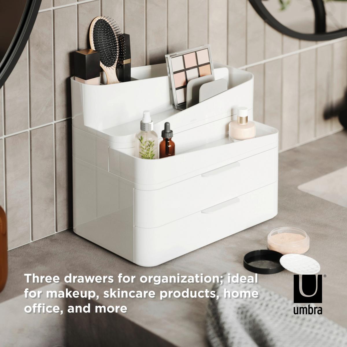 Kosmetik-Organizer Grau/Weiß - Weiß/Grau, Basics, Kunststoff (48,4/24,8/26,7cm) - Umbra