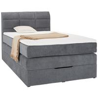 Boxspringbett Grau Ca. 140x200cm - Dunkelgrau/Schwarz, Konventionell, Holz/Kunststoff (140/200cm) - Mömax
