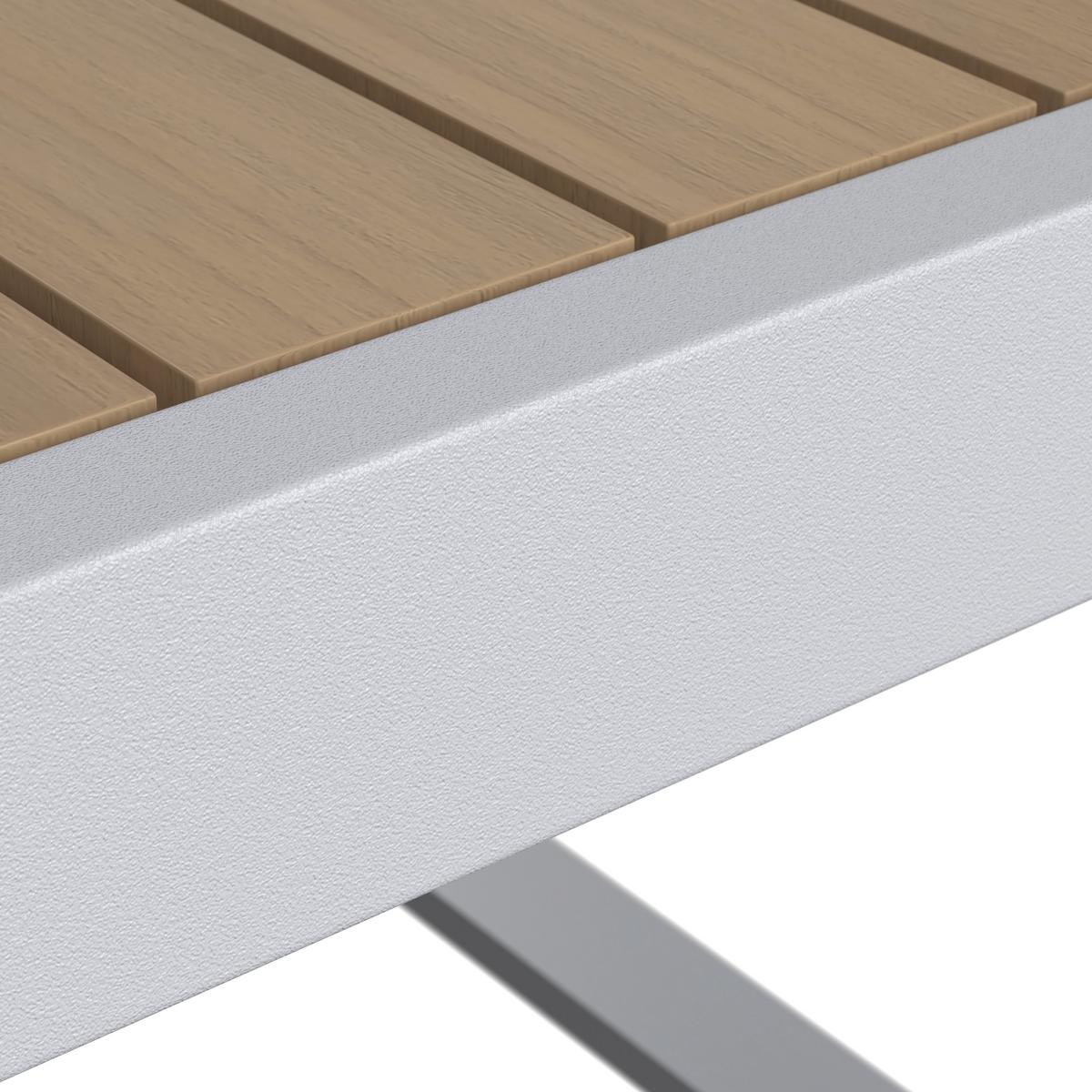 Dining-Loungeset Veneya Grau Outdoorstof/Metall/Polywood - Hellgrau/Naturfarben, MODERN, Kunststoff/Textil - Bessagi Garden