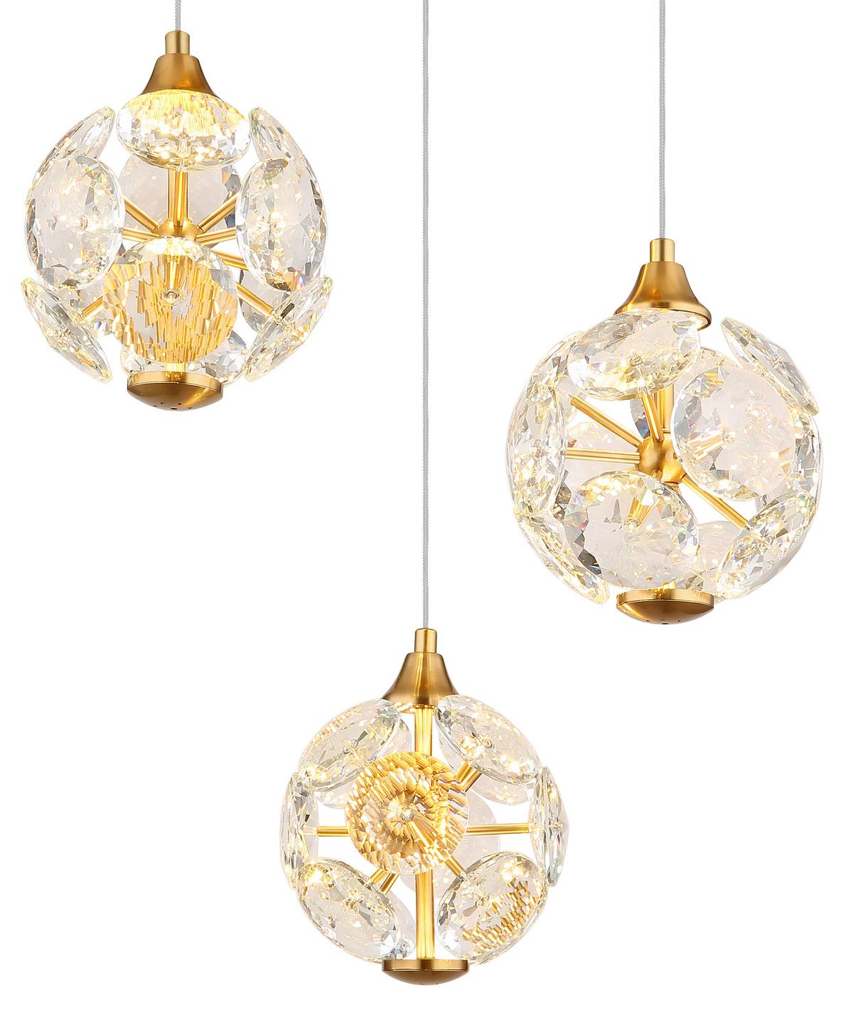 LED-HÄNGELEUCHTE 16047-3H VIRINA - Klar/Transparent, Konventionell, Glas/Kunststoff (42/15cm) - Globo